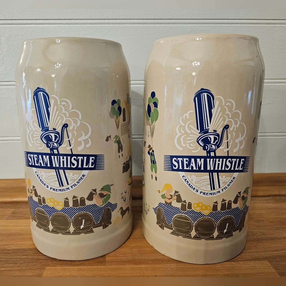 Steam Whistle Ceramic Beer Steins